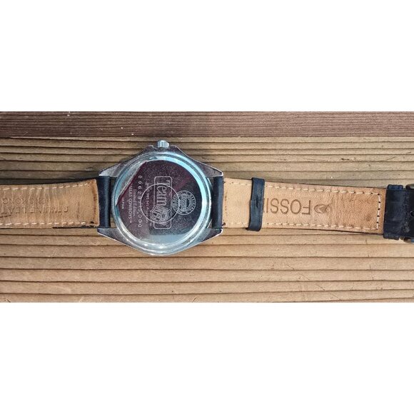 Jp Fossil Dallas Cowboys Mens Black Leather Strap Watch With Silver-Tone Star Di - Picture 4 of 4